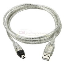 USB 남성 파이어 와이어 IEEE 1394 4 핀 4pin/6pin iLink 어댑터 코드 1394 케이블 소니 DCR-TRV75E DV 카메라 4ft, 한개옵션0