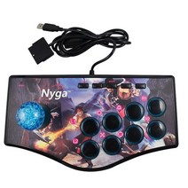 레트로 아케이드 게임 로커 컨트롤러 PS2 / PS3 / PC 용 USB 조이스틱 / Android 스마트 TV 내장 진동기 8 방향 조이스틱, 철 주먹 스타일, 검정