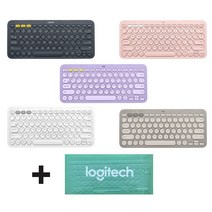 로지텍 정품 K380 블루투스 키보드 한글각인 자판+투명키스킨 세트 6가지 색상, 블랙그레이+투명키스킨, 텐키리스