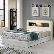 [세진침대] 지오 LED 수납형 침대 프레임K+독립쿠션 55T FM볼텍스 매트리스K, 상세 설명 참조, 상세 설명 참조