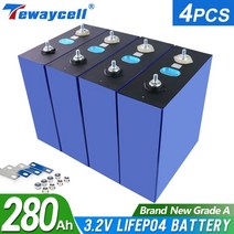 인산철배터리 캠핑카 파워뱅크 충전식 배터리 팩 신제품 280Ah Lifepo4 280K 32V 12V 24V 48V A 등급 리튬 철 인산염 DIY 태양열 EU 미국 세금 무료, 없음, 1.4PCS LF280K