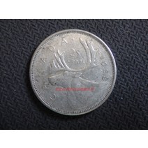 캐나다 1968 엘리자베스 2세 여왕 순록 25센트 은화 미국 주화 기념주화 희귀동전 지폐 행운의상징