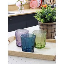 불빛에 더 예쁜 쥬스 유리컵 글라스잔 북유럽 선물용 라떼컵 물컵 이쁜컵, 블루