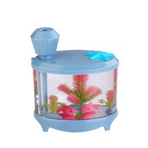 물고기 탱크 공기가습기 디퓨저 야간 조명 dc5v usb 미니 미스트 메이커 460ml water diffuser mute sprayer, 진한 파란색