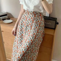 로맨틱 플라워 허리 뒷밴딩 A라인 롱치마 잔꽃무늬 데일리 9컬러 페미닌 러블리 플레어 롱스커트