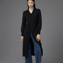 리스트 벨티드 오픈 칼라 니트 원피스_TSKOPL80510_BK