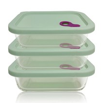 파미레 실리콘 오븐 글라스 Large 3개 세트, 직사각 630ml