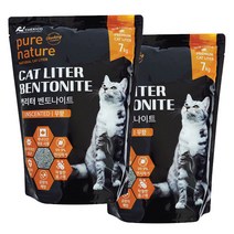 퓨어네이쳐 캣리터 벤토나이트 무향 7kg 2개입 고양이모래