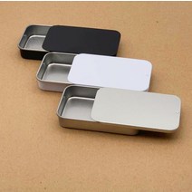 틴케이스 일반 실버 컬러 슬라이드 상단 주석 사각형 캔디 usb 박스 케이스 컨테이너 도매 SN3840, 4.70x42x15mm - Black