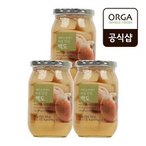 [올가] 재배 농장에서 바로 만든 백도 복숭아 (450g X 3병), 3병, 450g