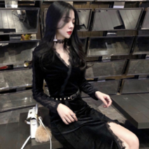 겨울 벨벳 원피스 BAX0616