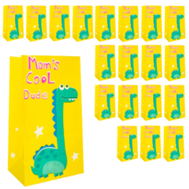 메리롱 큐트 다이노 공룡 구디백 포장 종이봉투 20매입, 옐로우