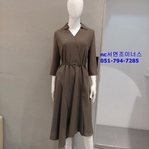 조이너스 21년 가을신상 스트라이프 언발란스 벨티드 롱 원피스 JABF8-WOP080