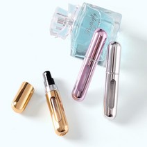 쉬운리필 향수공병 향수통 5미리 미세분사 미스트 공병 휴대용 향수병 여행용 용기, 무광ㅡ실버, 1.8 x 8cm, 1