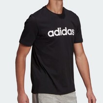 아디다스 리니어 로고 데일리 면티 반팔 블랙