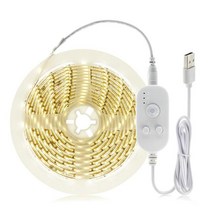 Tranyton 조명 DC5V 램프 USB PIR 모션 센서 LED 스트립 화이트 따뜻한 화이트 LED 백라이트 테이프 TV 주방 침실 센서 스위치 야간 조명, 2 미터, PIR 모션 WarmWhite
