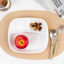 화이트 플라스틱 다이어트 1인용 식판 / 3칸 나눔접시 가정용식판 혼밥트레이 혼밥접시 어린이 집 식판