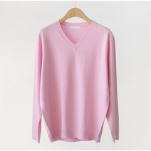 제니트 여성 루즈핏 브이넥 데일리룩 베이직 소프트 내추럴 긴팔 니트 모브니트브이