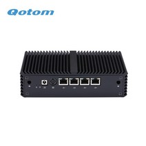 미니PC 팬리스 QOTOM 방화벽 PC Fanless Q710G4 Celeron J3455 AES-NI 4 기가비트 LAN GPIO WIFI 게이트웨이 라우터, [02] Q710G4 J3455 WIFI, [04] 4GB RAM 64GB SSD