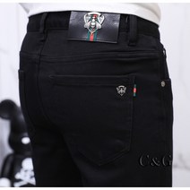 남자명품청바지 유러피안 블랙진 남성데님팬츠 마이크로솔리드 스트레이트 팬츠
