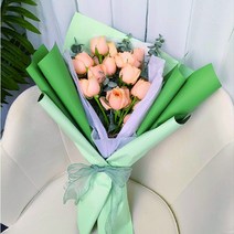 꽃방수포장종이 종이접기 [기회공작소] 9color 리본 (20매)14color 꽃다발, 10 꽃다발포장지 말린장미+뉴블루_03 쉬폰실루엣리본