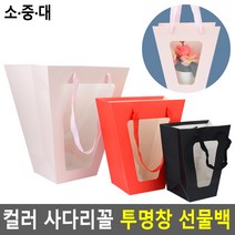 칼라 화원 꽃포장 원예 식물 투명 쇼핑백, 대 - 레드
