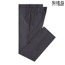 울 블렌디드 브라운 미니멀 체크 정장 팬츠 (PBPAH2266)