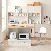 나무뜰 주방 렌지대 대리석 세라믹 아일랜드 식탁, 올리브 렌지대형 아일랜드식탁 GG132C, 프레임-화이트+상판-오크