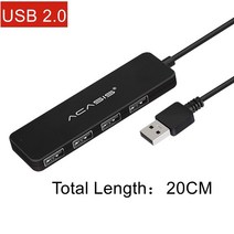 노트북 랩탑 멀티 허브 Acasis USB 허브 3.0 멀티 USB 분배기 4 USB 포트 3.0 2.0 레노버 Xiaomi 맥북 프로 PC 허브 USB 3 0 확장기 USB 전원 어댑터, 01 USB 2.0 20CM