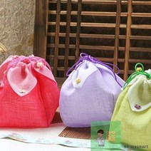 여름상회 답례품_전통_한국_전통연꽃모양_주머니_주머니/_외국인_선물_명절_설날_추석_선물_포장_기념품_케이스_한복_선물_선물_복_기념일 DE37, 연꽃모양 선물주머니-핫핑크