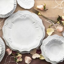 VBC브이비씨까사 인칸토 바로크 레이스 스트라이프 러플 컬 수입명품 그릇 접시 머그컵 모음, 파스타접시, 1개