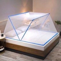 모기 덮장 접이식 침대용 모기장 모기망 꿀잠 열대야 3사이즈 [Easy to Use Foldable Mosquito Net on Beds for Summer 3 Sizes], 블루(Blue), S