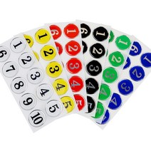 컬러 원형 에폭시 번호판 번호스티커 숫자안내판 _[마크트], 초록 31~40, 본상품선택