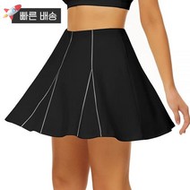 DeDary 여성용 테니스 스커트 포켓이 있는 치마바지 무릎 길이 플리츠 골프 운동 블랙 XL _238835