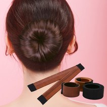 똥머리 만들기 헤어밴드 6컬러 만두머리 밴드 헤어 스틱 끈 똥머리 셀프 만들기 당고머리, 블랙(d)