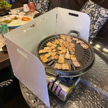 윈드가드 윈드스크린 캠핑용버너 휴대용 버너바람막이 가림막 부르스타 가스레인지가드 가드 스토브 캠핑용, 화이트/대