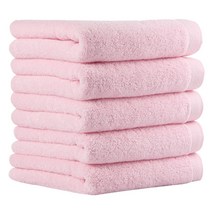 어메니티타올 30수 170g 부드러운 호텔 수건 세트, 라이트핑크, 5개입