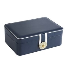 forkom 2단 악세사리 보관함 목걸이 귀걸이 시계 케이스, 블루