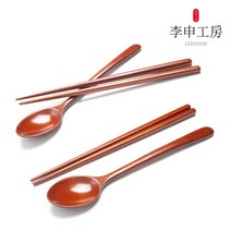 [이신공방] 국산 어린이 옻칠수저 고급형 (케이스포함) / 고급옻칠 나무 수저세트, 1세트