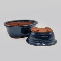 타원형 분재 화분 Y-068 2속 분재분 유약분, S 단품