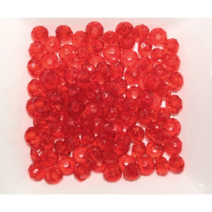 크리스탈 비즈 론델컷 비즈공예재료 팔찌 만들기, 6mm, 레드