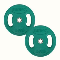 아리프 고무코팅 바벨 컬러 경량원판 5kg 2개 손잡이, 단품