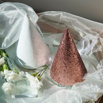 DIY 글리터 요정 꼬깔 고깔 파티햇 베일 모자 만들기 테마 이미지 사진 3컬러 [DIY Glitter Fairy Veil Party Cone Hat Kit 3 Colors], 화이트(White)
