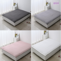 먼지없는 워싱 누빔 이불 침대 패드 매트리스 고정 밴드 이불깔개 싱글 퀸 킹 패밀리 사이즈, 퀸패드 Q(150x200cm), 인디핑크