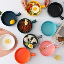 그릇 리빙나인 북유럽 손잡이 세라믹, 화이트
