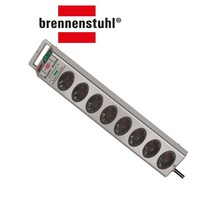 브레넨스툴 슈퍼솔리드 멀티탭 낙뢰 써지(서지)보호8구 2.5M 블랙/실버, 실버