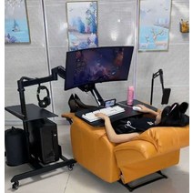 이동식 컴퓨터 테이블 책상 쇼파 의자 모니터 거치대, 브라켓 키보드트레이 35X70 최대 35인치