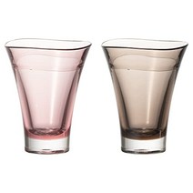 프라키라(Plakira) 오쵸코 니혼슈 글라스 구이 걸 핑크&브라운 60ml 2개 세트 식세기 대응 캠프용 내열 100도 평생 깨지지 않는 보증서 첨부 트라이탄 소재 일본제