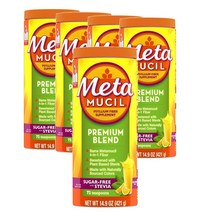 메타무실 Metamucil 프리미엄 블랜드 4-in-1 파이버 섬유질 with 스테비아 421g, 5팩