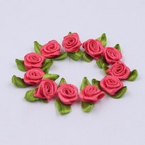 DIY 리본공예 헤어악세사리 헤어핀 헤어밴드 머리핀 헤어 장식 리본 미니 새틴 리본 꽃 실크 로즈 헤드 50, 한개옵션1, 16 light rose Rosette
